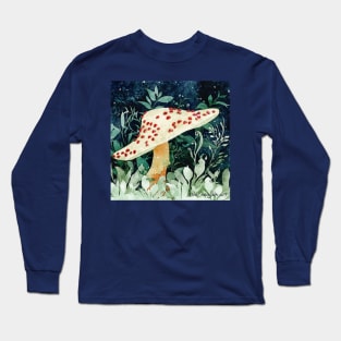 Ladybug Mushroom Negative Painting Long Sleeve T-Shirt